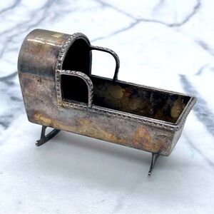 Vintage Metal Dollhouse Rocking Cradle Personalized